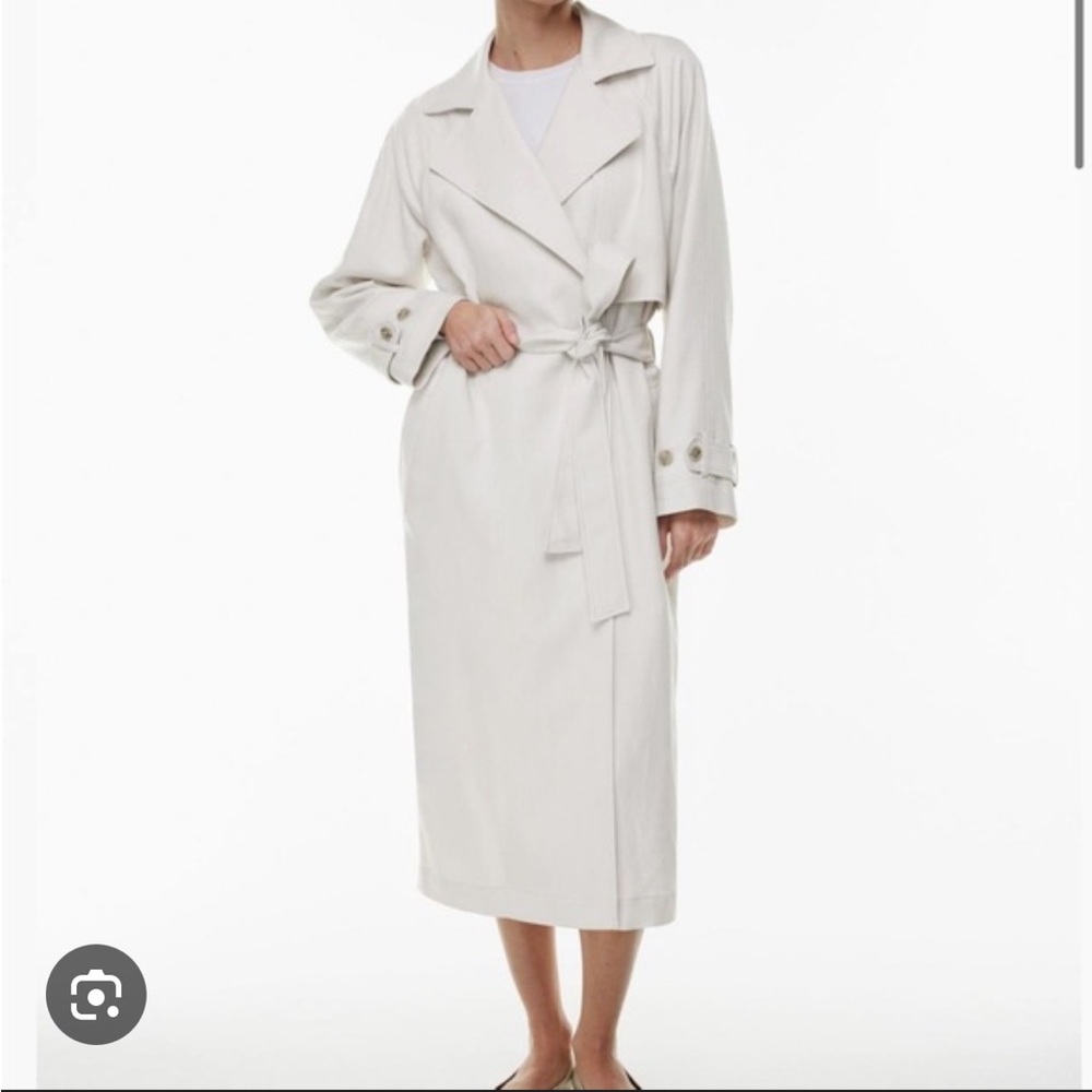 Aritzia Cream Trench Coat Belted